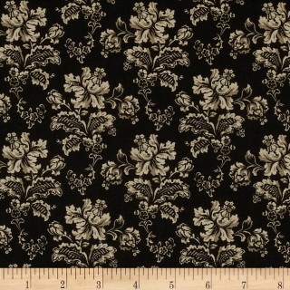 Black white floral print fabric - floral free wallpaper