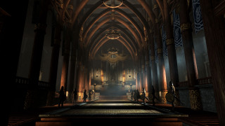 Gothic cathedral clock ceiling doorway - the doorway free wallpaper