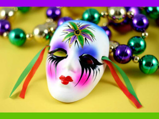 Mask palm tree green ribbon - color free wallpaper