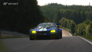 Blue sports car driving road 2 - a road next free wallpaper