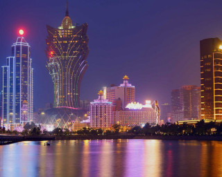 City skyline river night lights - cui bai free wallpaper