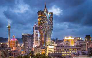 City skyline tall building night 2 - digital free wallpaper for desktop