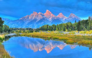 Beautiful mountain river forest blue - beautiful landscape free wallpaper