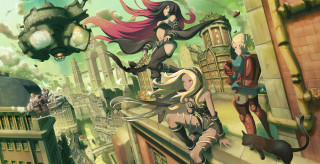 Woman costume flying city cat - a cat and a dog free wallpaper