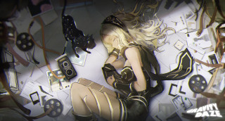 Woman costume floor musical equipment - musical free wallpaper
