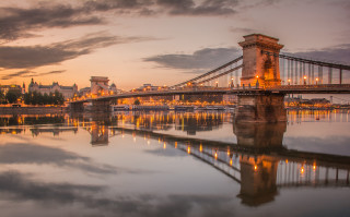 Bridge river city sunset dawn 4 - ferenc joachim free wallpaper