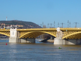 Yellow bridge river hill powerlines - alen divi free wallpaper