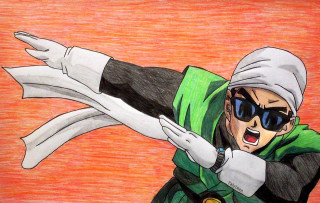 Man green jacket sunglasses arms - a drawing of a man free wallpaper
