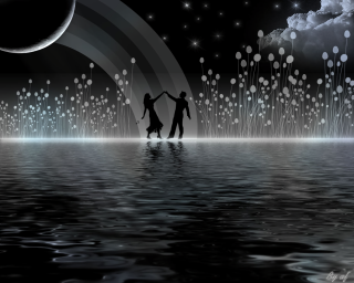 Couple dancing water rainbow stars - alison kinnaird free wallpaper