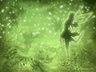Fairy stars green background grass - a fairy free wallpaper