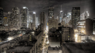 City skyline night tall buildings 26 - brassaï free wallpaper
