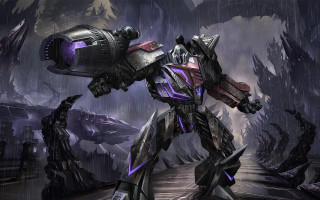 Futuristic robot huge gun helmet - derf free wallpaper