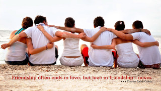 Beach group people ocean quote 3 - a photo free wallpaper