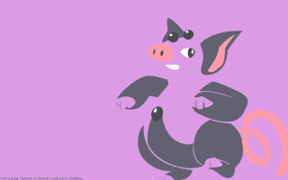 Cartoon pig standing one leg - one leg free wallpaper