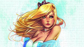 Woman blonde hair bow drawing - western free wallpaper