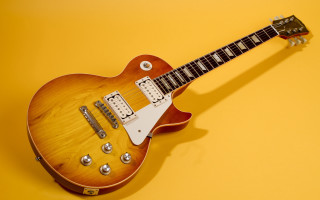 Guitar wooden yellow studio arabesque - studio photography free wallpaper