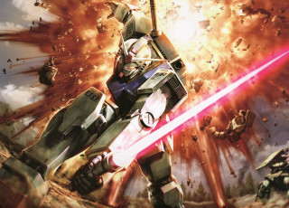 Robot sword lightsaber red light - mecha free wallpaper