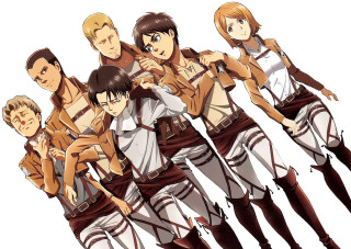 Anime characters group arms around 2 - antipodean free wallpaper