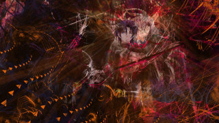 Woman sword demon shoulder digital - her hand and a demon free wallpaper