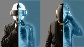 Man suit helmet blue cyberpunk - a black suit free wallpaper