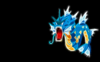 Blue yellow dragon black background - du jin free wallpaper