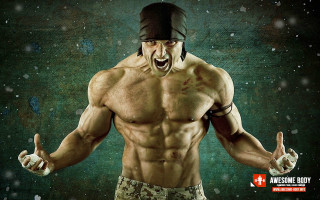 Man hat topless making face - a face free wallpaper