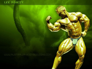 Muscular man lightning background green - a green light free wallpaper