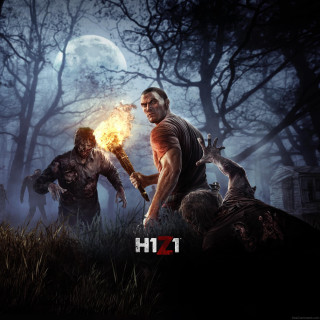 Zombies forest fireball man knife - their hand and a man holding free wallpaper