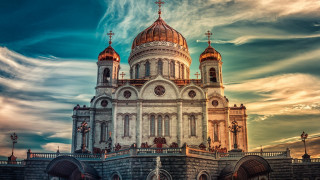 Cathedral golden dome cloudy day - alena aenami free wallpaper