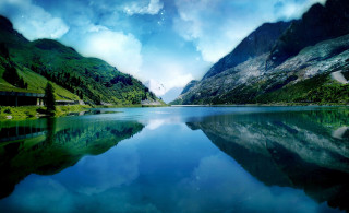 Lake mountains forest cloudy sky 5 - anthony s waters free wallpaper