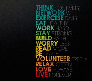 Colorful words poster black white - different color free wallpaper