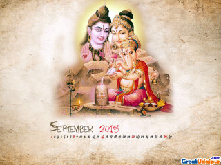 Ganeshri calendar bapu divine beach - a calendar free wallpaper