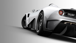 White sports car rear rendering - the rear end of the car free wallpaper