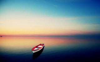 Small boat lake sunset sky - top of a lake free wallpaper