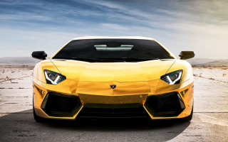 Yellow sports car parking lot 37 - a yellow sports car free wallpaper