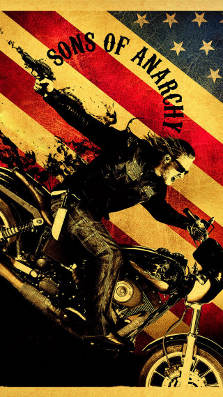 Man motorcycle flag gun american - dan scott free wallpaper