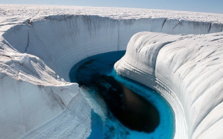 Ice cave blue pool man - a blue pool free wallpaper