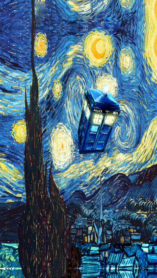 Tardish sky stars city blue - perfect art free wallpaper