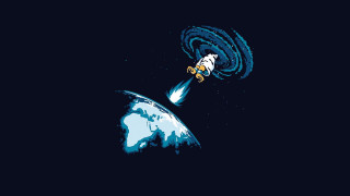 Space rocket flying earth blue - over the earth free wallpaper