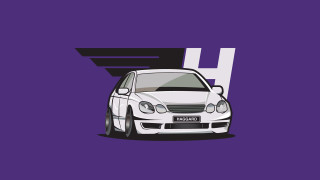 White car purple background white - the front of its free wallpaper