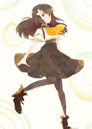 Woman dress boots flying arms - leg free wallpaper