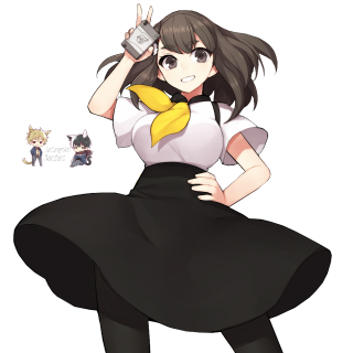 Woman black skirt white shirt 2 - a cell free wallpaper