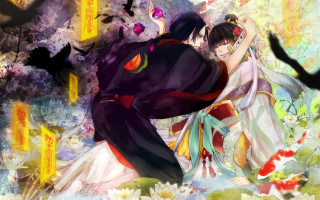 Couple people standing painting flowers - a couple of people free wallpaper for desktop