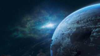 Space station blue planet bright - a space station free wallpaper
