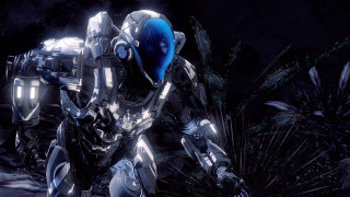 Futuristic robot dark forest light - futuristic free wallpaper