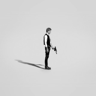 Man holding gun white field - a minimalist painting free wallpaper