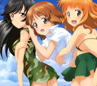 Three girls bathing suits sky - bathing free wallpaper