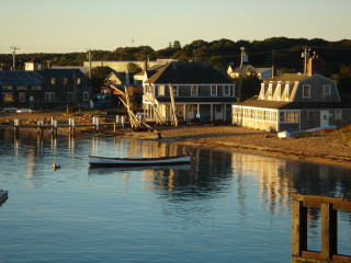 Boat water houses dock shore - the shore free wallpaper