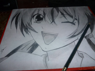 Girl tie drawing pencil pen - a piece of paper free wallpaper