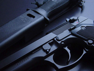 Gun black finish grip table - dark background free wallpaper